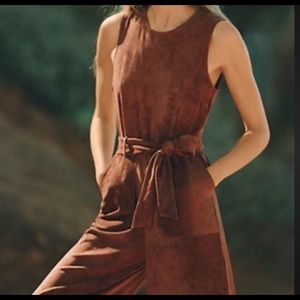 Anthropologie Suede Jumpsuit